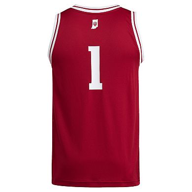 Men's adidas #1 Crimson Indiana Hoosiers Replica Swingman Jersey