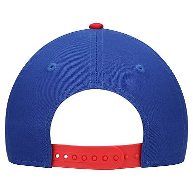 Youth New Era Royal/Red Buffalo Bills Arch COOLERA 9FORTY A-Frame Adjustable Hat