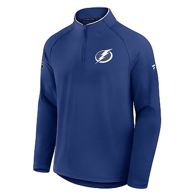 Men's Fanatics Blue Tampa Bay Lightning Authentic Pro Rink Training Quarter-Zip Pullover