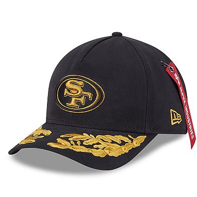 Men's New Era x Alpha Industries Black San Francisco 49ers A-Frame 9FORTY Adjustable Hat