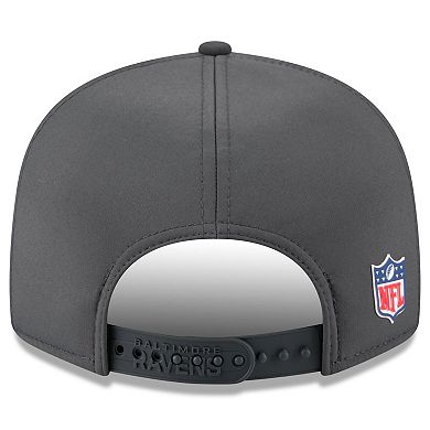 Men's New Era Charcoal Baltimore Ravens 2025 Sideline Cold Weather Split Panel 9FIFTY Snapback Hat