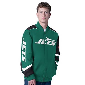 Men's G-III Sports by Carl Banks Green New York Jets Prime Time Full-Zip Racing Jacket