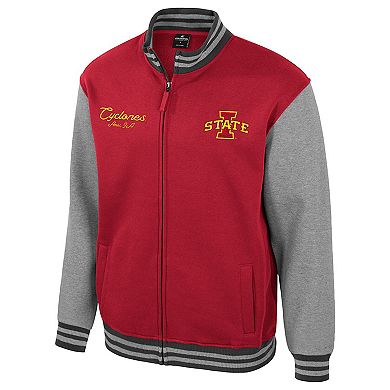 Men's Colosseum Cardinal Iowa State Cyclones Ambi-Turner Full-Zip Varsity Jacket