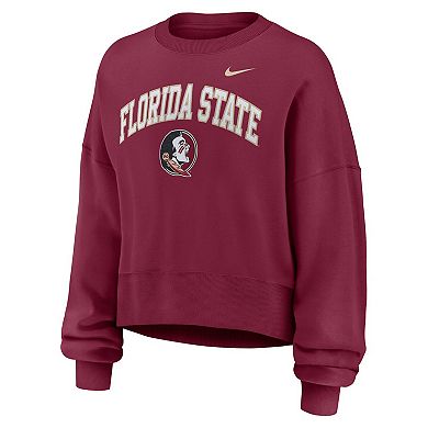 Women's Nike Garnet Florida State Seminoles Oversized Phoenix Arch Pullover Sweatshirt