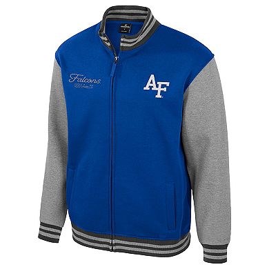 Men's Colosseum Royal Air Force Falcons Ambi-Turner Full-Zip Varsity Jacket