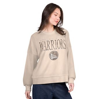 Women's G-III 4Her by Carl Banks Natural Golden State Warriors Oversized Vet II Sweatshirt