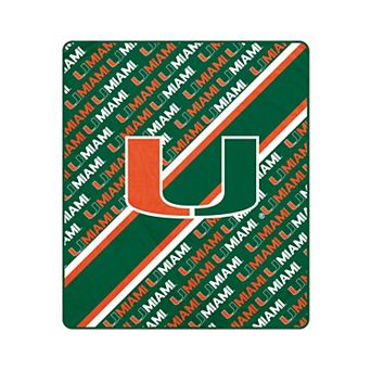 Pegasus Miami Hurricanes 50" x 60" Diagonal Lined Wordmark Ultra Soft Blanket