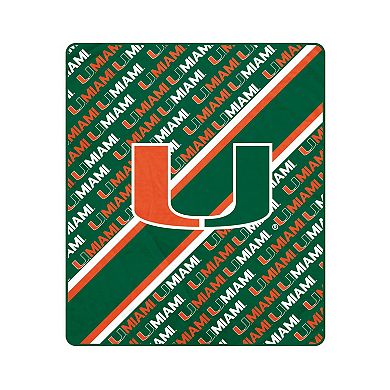 Pegasus Miami Hurricanes 50" x 60" Diagonal Lined Wordmark Ultra Soft Blanket