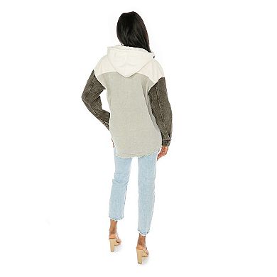 Women's Gameday Couture Gray Texas A&M Aggies Vintage Wash Corduroy Full-Snap Hooded Shacket