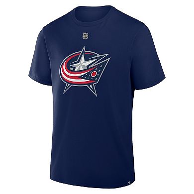 Men's Fanatics Zach Werenski Navy Columbus Blue Jackets Authentic Stack Name & Number T-Shirt