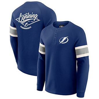 Men's Darius Rucker Collection by Fanatics Navy Tampa Bay Lightning Waffle-Knit Raglan Long Sleeve Henley T-Shirt