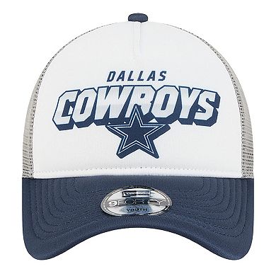 Preschool New Era White/Navy Dallas Cowboys Streak A-Frame 9FORTY Adjustable Hat