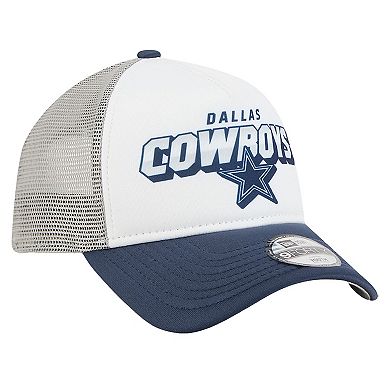 Preschool New Era White/Navy Dallas Cowboys Streak A-Frame 9FORTY Adjustable Hat