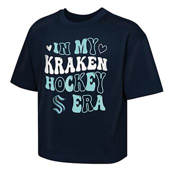 Girls Youth Outerstuff Deep Sea Blue Seattle Kraken In My Era Boxy T-Shirt