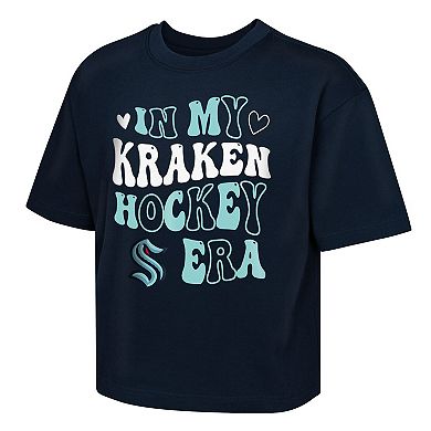 Girls Youth Outerstuff Deep Sea Blue Seattle Kraken In My Era Boxy T-Shirt
