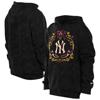 Men's New Era Black New York Yankees Día de los Muertos Brushed Fleece Hoodie