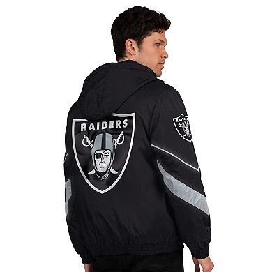Men's Starter Black/Silver Las Vegas Raiders Thursday Night Gridiron Full-Zip Jacket