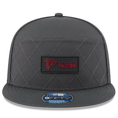 Men's New Era Charcoal Atlanta Falcons 2025 Sideline Cold Weather Split Panel 9FIFTY Snapback Hat