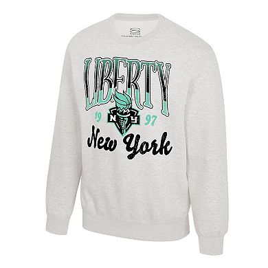Unisex Stadium Essentials Oatmeal New York Liberty Sky High Fleece Crew Neck Sweatshirt
