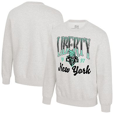 Unisex Stadium Essentials Oatmeal New York Liberty Sky High Fleece Crew Neck Sweatshirt