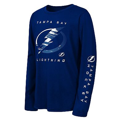 Youth Outerstuff Blue Tampa Bay Lightning Seize the Win Long Sleeve T-Shirt