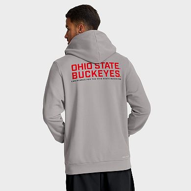 Men's Nike Gray Ohio State Buckeyes 2025 Sideline Standard Issue Dri-FIT Full-Zip Hoodie
