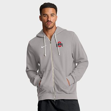Men's Nike Gray Ohio State Buckeyes 2025 Sideline Standard Issue Dri-FIT Full-Zip Hoodie