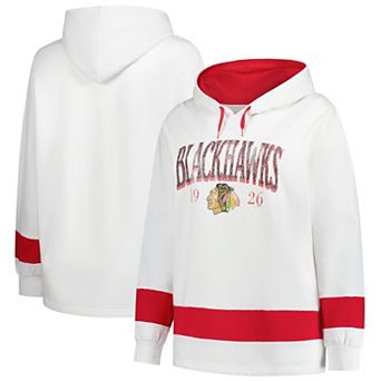 Women's Profile White Chicago Blackhawks Plus Size Hoodie