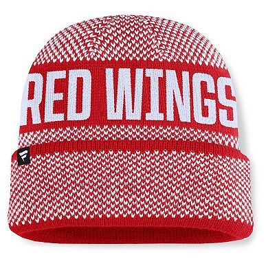 Men's Fanatics Red/White Detroit Red Wings Fundamentals Shelter Cuffed Knit Hat