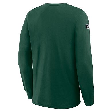 Men's Fanatics Green Minnesota Wild Authentic Pro Property Of Practice Long Sleeve T-Shirt