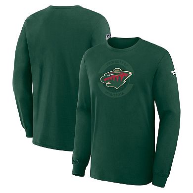 Men's Fanatics Green Minnesota Wild Authentic Pro Property Of Practice Long Sleeve T-Shirt