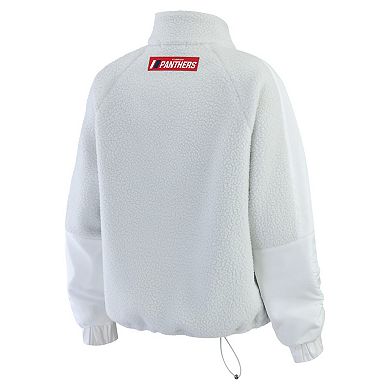 Women's WEAR by Erin Andrews Gray Florida Panthers Polar Fleece Quarter-Zip Jacket