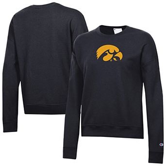 Women's Champion Black Iowa Hawkeyes Powerblend Sweatshirt