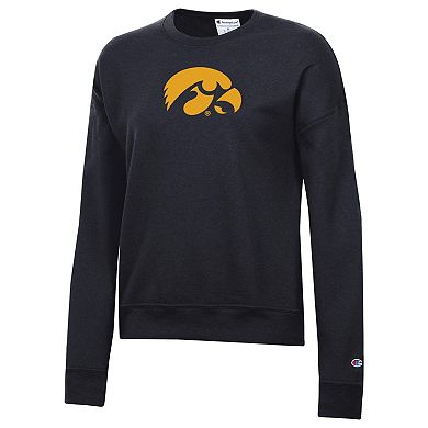 Women's Champion Black Iowa Hawkeyes Powerblend Sweatshirt