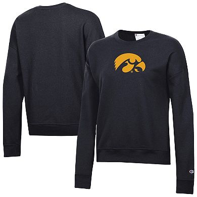 Women's Champion Black Iowa Hawkeyes Powerblend Sweatshirt