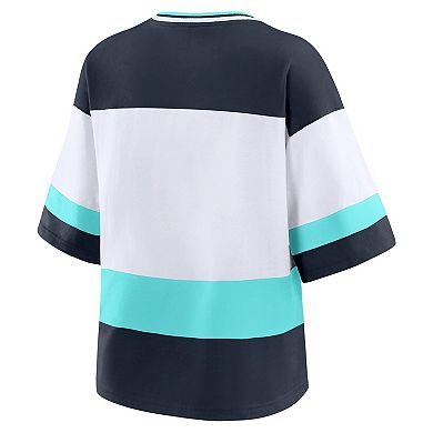 Women's WEAR by Erin Andrews Black/White Seattle Kraken Jersey Style Tee