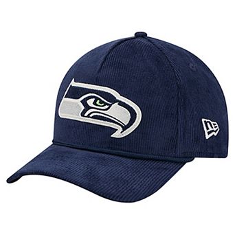 Men's New Era College Navy Seattle Seahawks Cord Corduroy 9FORTY A-Frame Adjustable Hat