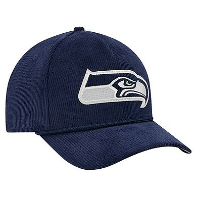 Men's New Era College Navy Seattle Seahawks Cord Corduroy 9FORTY A-Frame Adjustable Hat