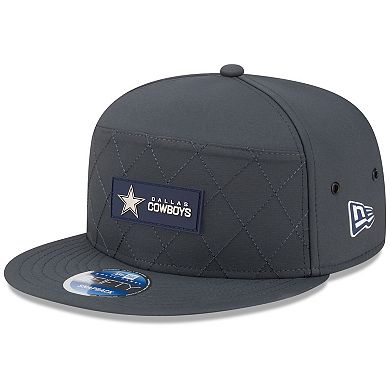 Men's New Era Charcoal Dallas Cowboys 2025 Sideline Cold Weather Split Panel 9FIFTY Snapback Hat