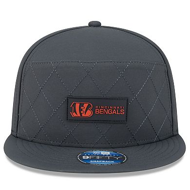 Men's New Era Charcoal Cincinnati Bengals 2025 Sideline Cold Weather Split Panel 9FIFTY Snapback Hat