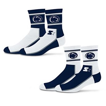 Unisex Starter Navy/Gray Penn State Nittany Lions Double Color Block 2-Pack Mid-Crew Socks