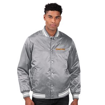 Men's Starter Charcoal Tennessee Volunteers Two-Hit Satin Varsity Full-Snap Jacket