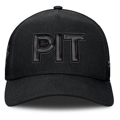 Men's Fanatics Black Pittsburgh Penguins Authentic Pro Road Team Code Trucker Adjustable Hat