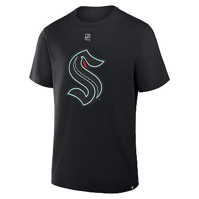 Men's Fanatics Philipp Grubauer Black Seattle Kraken Authentic Stack Name & Number T-Shirt