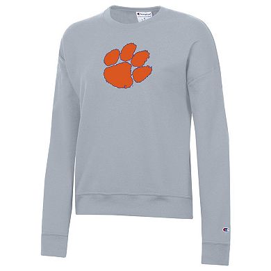 Women's Champion Gray Clemson Tigers Powerblend Sweatshirt