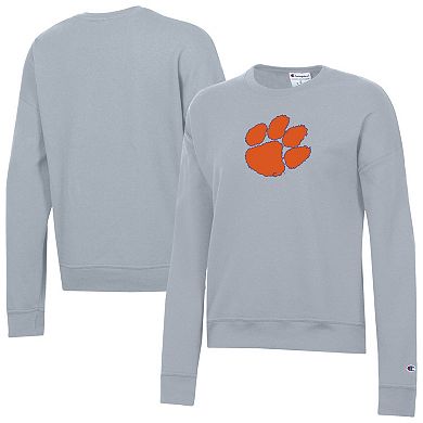 Women's Champion Gray Clemson Tigers Powerblend Sweatshirt