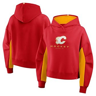 Women's Fanatics Red Calgary Flames Back Check Boxy Hoodie