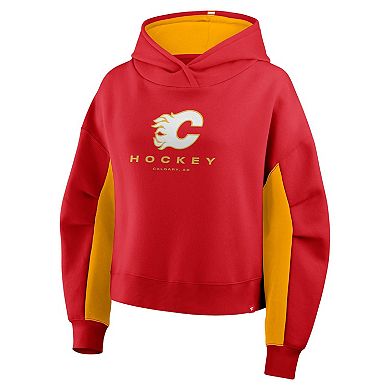 Women's Fanatics Red Calgary Flames Back Check Boxy Hoodie