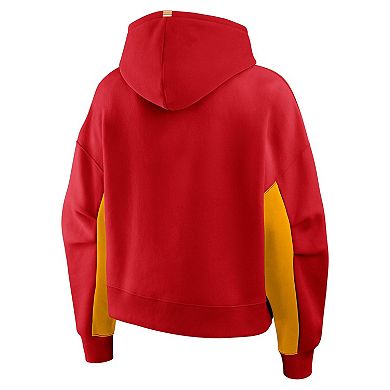 Women's Fanatics Red Calgary Flames Back Check Boxy Hoodie