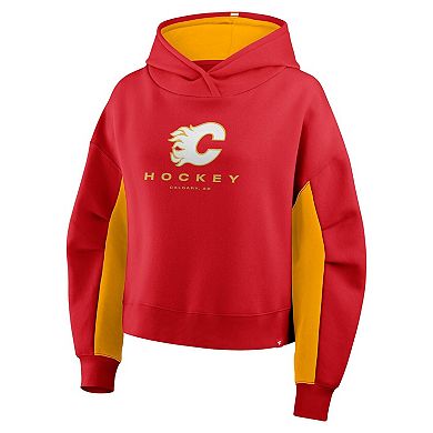 Women's Fanatics Red Calgary Flames Back Check Boxy Hoodie